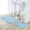 thumbnail image 5 of Ultra Soft Bathroom Rug And Mat Set, 2 Piece Bath Mat and U-Shaped Toilet Rug, Absorbent Non Slip Bathroom Rugs Fit Under Door For Summer Using, 5 of 6