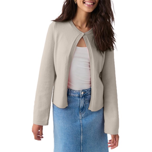 SUNSIOM Women's Fall Knit Cardigan Solid Color Long Sleeve One Button Open Front Cardigan Loose Outerwear