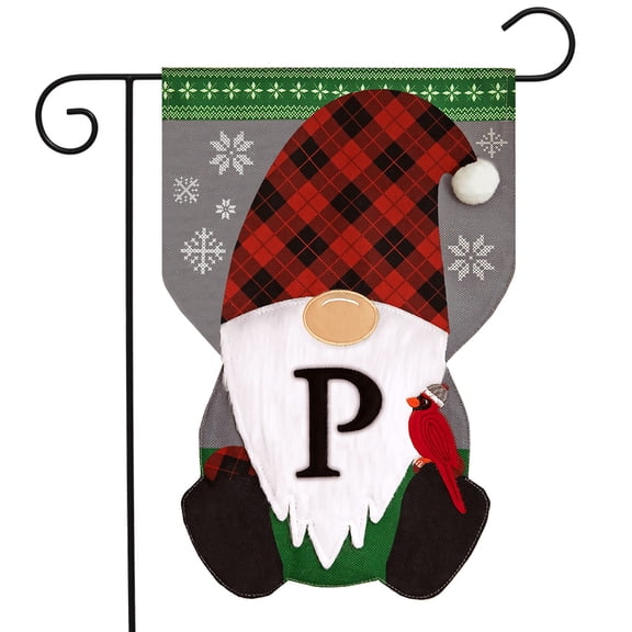 Briarwood Lane Fall Garden Flag 12x18 For Outdoor Winter Gnome Burlap Monogram Letter P For Fall Garden Flag Flags For Outside