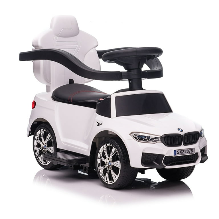 Best Ride On Cars BMW 4 in 1 Ride On Push Car w Push Bar LED Lights