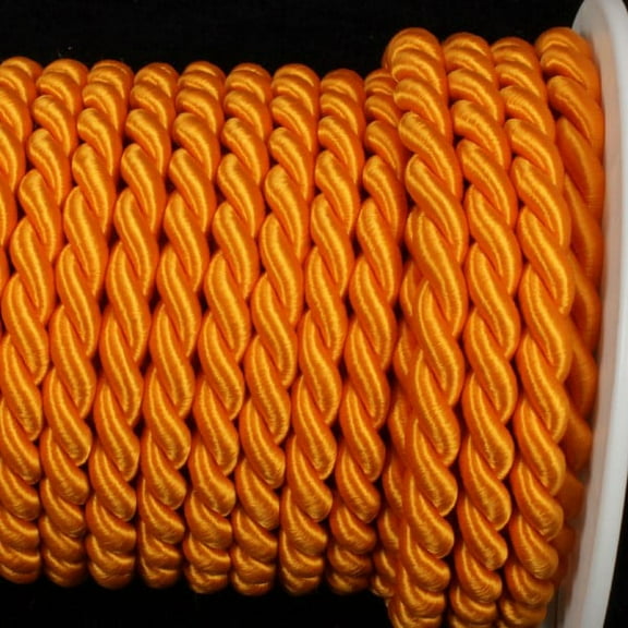 The Ribbon People Orange Braided Cording Wired Craft Ribbon 0.25" x 17 Yards