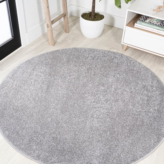 JONATHAN Y SUPERSOFT 5' Round Area Rug, Haze - Gray, SEU100A-5R
