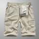 thumbnail image 1 of pstuiky Hombres bajos, Pantalones cortos cargo casuales para hombre, con bolsillos con botones y cremallera, cintura elástica Pantalones cortos cargo, 1 of 5
