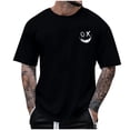 thumbnail image 2 of Homenesgenics Mens Shirts Men Tops T Shirts for Man Summer Fashion Casual Men's Round Neck Printed T-Shirt Top Black XXXXL, 2 of 4
