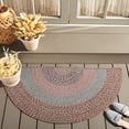 thumbnail image 3 of SAFAVIEH Braided Kent Geometric Machine Washable Reversible Area Rug, Brown/Gray Pink, 2' x 4' Half Moon, 3 of 13
