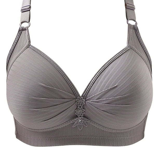 Soutien-gorge Femme Sans Armatures Grande Taille - Col En V, Bretelles Réglables, Tissu Respirant Doux