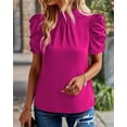 thumbnail image 3 of BTFBM Womens Tops Dressy Casual Blouses Summer Spring Clothes Mock Neck Short Sleeve Shirts Business Work Fall Outfits, 3 of 9