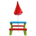 Costway 4 Seat Kids Picnic Table w/Umbrella Garden Yard Folding