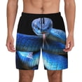 thumbnail image 3 of Uemuo Blue Viper Snake 2 Pattern Mens Swim Trunks Quick Dry Board Shorts with Mesh Lining, Stretch Beach Shorts Quick Dry No-Chafing Board Shorts-, 3 of 9
