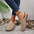 thumbnail image 2 of Wedge Sandals for Women Closed Toe Breathable Hollow out Slip on Mules Comfy Arch Support Platform Slippers Orthopedic Shoes Khaki Size 9.5, 2 of 6