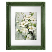 SIMON'S SHOP 11 x 14 Picture Frame Matted to 8 x 10 Photo, Distressed Green Rustic Poster Frames for Wall and Tabletop