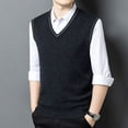 thumbnail image 4 of Zeijnsda Mens Sweater Vests Spring Autumn Pullover Knitted Sweater Vests Fashion Loose V-Neck Tank Tops Solid Color Sleeveless Matching Waistcoats, 4 of 6