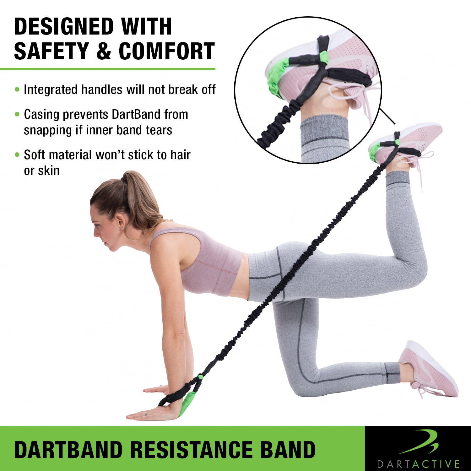 DartBand Premium Resistance Bands with Handles, Door Anchor, and Carabiner Clip for Athletic Training, Rehab, Strength Training, Yoga, Physical Therapy, Home Workout Solution - Heavy Resistance