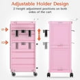 thumbnail image 4 of TASALON Lockable Beauty Salon Cart with 6 Drawers and Tool Holders, Rolling Salon Trolley -Pink, 4 of 6