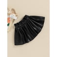 thumbnail image 3 of Kiapeise Pu Leather Skirts for Toddler Baby Girls Faux Leather Pleated Skirts Casual Mini Skirts, 3 of 8