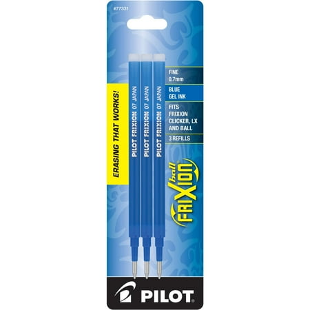 Pilot Refill For Pilot Frixion Erasable, Lx Gel Ink Pens, Fine Tip, Blue Ink, 3/ Bundle of 5 Pcs
