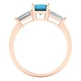 thumbnail image 4 of Clara Pucci 14K Rose Gold 1.5ct Turquoise Three-Stone Ring for Women, 4 of 8
