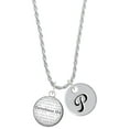 thumbnail image 1 of Delight Jewelry Silvertone Domed Corinthians 13:4 Silvertone Script Initial Disc - P - Charm Necklace, 20"+3", 1 of 4