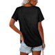 thumbnail image 4 of Camisetas de mujer con cuello en V de manga corta de verano Tops sueltos Ormromra WRHS-160-1, 4 of 5