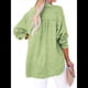 thumbnail image 3 of Blusas Casuales de Larga con Cuello en V y Botones para Mujer, Blusas Lisas de Gran Tamaño. Verde XXL, 3 of 7
