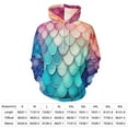 thumbnail image 2 of Colorful Gradient Fish Scale Texture Mermaid Men's Women Vintage 3D Hooded Sweatshirt - All-Season Loose Fit Streetwear, 2 of 6