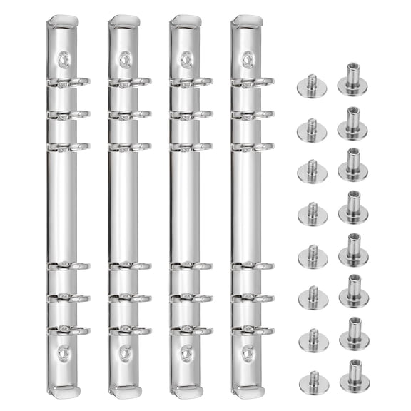 6 Holes Ring Binder, A5 Notebook 20mm Binder Mechanisms, Silver, 4 Set