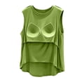 thumbnail image 6 of Women's Modal Casual Sleeveless Tank Top with Built‑in Bra Crew Neck Loose‑Fit Lightweight Loungewear Camisole Green S, 6 of 8