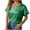Green, variant on ZyeKqe Satin Tops for Women Short Sleeve Business Casual Tops V Neck Office Work Blouses Top