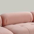 thumbnail image 5 of Sofa with Reversible Ottoman, Velvet Modular Sectional Couch Sofa Couch with Pillow Top Arms, L Shaped Sofa, Button Tufted Designed and DIY Combination Couch, Pink, 5 of 9