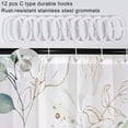 thumbnail image 6 of Eucalyptus Shower Curtain, Spring Sage Green and Gold Abstract Leaves Shower Curtain Set for Bathroom Waterproof Fabric Watercolor Botanical Bathroom Decor with Hooks, 72x72 Inch, 6 of 6