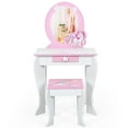 thumbnail image 7 of Topbuy 2-in-1 Kids Vanity Set Makeup Table & Chair Set for Toddlers w/Detachable Mirror White, 7 of 7
