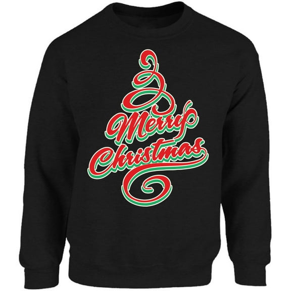 Merry Christmas Tree Sweatshirt Men Women Sweater - S M L XL 2XL 3XL 4XL 5XL Xmas Graphic Tee - Xmas Crewneck for Her Him Holiday Gifts