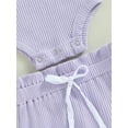 thumbnail image 5 of Newborn Baby Girl Summer Clothes Shorts Set Sleeveless Knit Romper Bodysuit Ruffled Shorts Headband 3Pcs Boho Outfit, 5 of 7