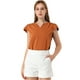 thumbnail image 1 of Camiseta Manga Tulipán Allegra K Cuello En V Básico para Mujer color caramelo S, 1 of 6
