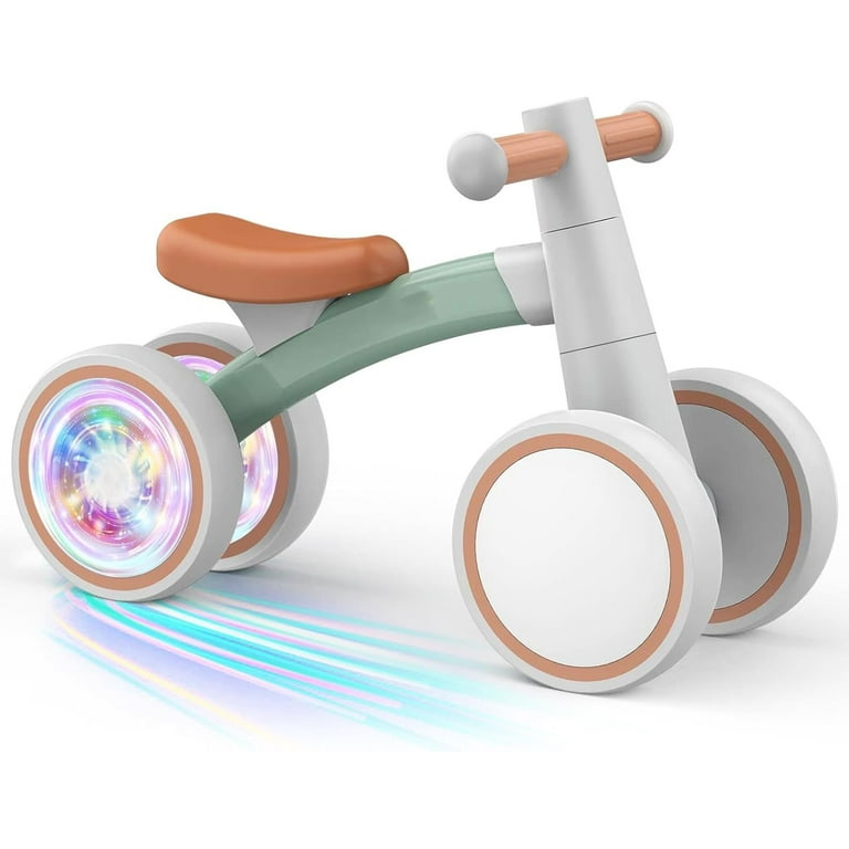Colorful Lighting Baby Balance Bike Toys for 1 Year Old Boys Girls 12 24 Month Toddler Balance Bike with 4 Silence Wheels First Birthday Gift Green Walmart