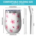 thumbnail image 5 of Floral 12oz Stainless Steel Insulated Wine Tumbler with Lid and Straw – Double Wall Vacuum Mug for Hot & Cold Drinks, 304 Steel Interior, Sweat-Free Design,Thanksgiving,Christmas, Spring,Flower, 5 of 5