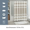 thumbnail image 6 of Madison Park Taupe Waffle Shower Curtain, Stripe Spa Shower Curtain for Bathroom Decor, Waterproof Shower Curtain for Bathroom, 72x72", 6 of 7