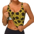 thumbnail image 3 of Pofeuu Sunflowers 3 Print Sports Bra for Women Sexy Vest Yoga Running Gym Fitness Crop Bras Tops-XX-Large, 3 of 8