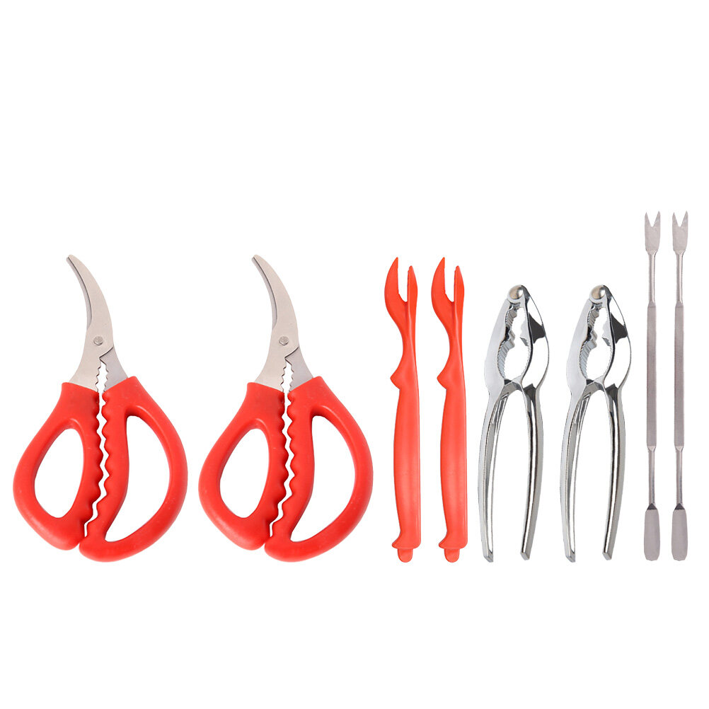 Crab eating tools 1 Set 8pcs Crab Eating Tools Seafood Eating Tools Supplies (Assorted Color