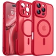 thumbnail image 1 of Magnetic Case for iPhone 16 Pro Max with Full Camera Protection [Compatible with Magsafe] [Translucent Matte] Protective Phone Case, Hot Pink,Red, 1 of 5