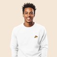 thumbnail image 4 of Dalix Pizza Embroidered Crewneck Fleece Sweatshirt Pullover Mens in White M Medium, 4 of 5