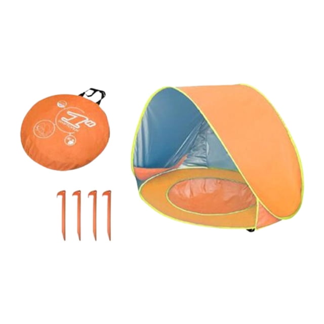 Tienda de playa para niños con bolsas de transporte Fácil Configuración Topo para viajes en el patio trasero Camping Naranja