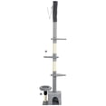 thumbnail image 1 of CoSoTower Floor to Ceiling Cat Tree, 4 Tiers Tall Kitty Climbing Tower with Scratching Post, Adjustable Height 87-100", 1 of 7