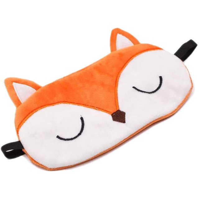 Bonito antifaz de conejo para dormir con los ojos vendados, antifaz para dormir de viaje supersuave, funda divertida para los ojos para niños, niñas y adultos (zorro naranja) JAMW Sencillez