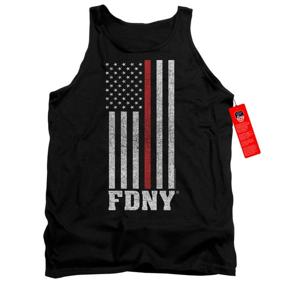 New York City Thin Red Line Adult Tank Top Black