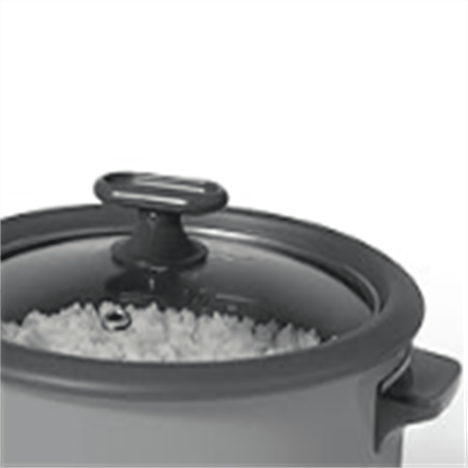 10-Cup Rice Cooker with Ceramic Coating - PFAS-Free - Clear Glass Lid- Grey