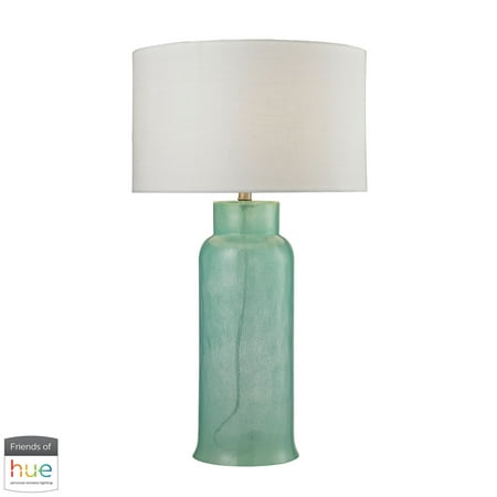 Seafoam Water Glass Bottle Table Lamp, Glass Bottle Table Lamp