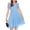 Blue, variant on Arshiner Girls Dress Contrast Mesh Puffy Short Sleeve A Line Casual Party Dress