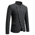thumbnail image 2 of Veste de Costume Ajustée pour Hommes avec devant à Double Boutonnage, Col Montant et Manches Longues, 2 of 8
