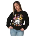 thumbnail image 5 of Cute Hippie Ghost Lets Go Ghouls Women Crewneck Sweatshirt Brisco Brands S, 5 of 6